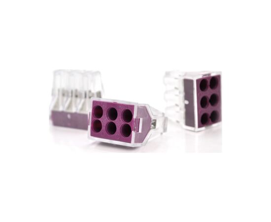 Соединитель кабеля 6-pin аналог WAGO K773-106, 50штпак Voltronic (K773-106/50)