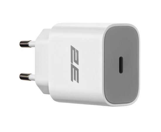 Зарядное устройство 2E 25W USB-C PD white (2E-WC1USBC25W-W), изображение 3 Зарядное устройство 2E 25W USB-C PD white (2E-WC1USBC25W-W), изображение 3
