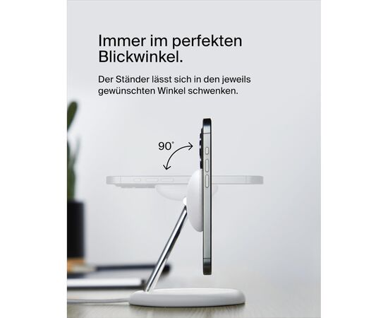 Зарядное устройство Belkin 3in1 Magnetic Adjustable Pad Qi2 15W White (WIZ023VFWH), изображение 7 Зарядное устройство Belkin 3in1 Magnetic Adjustable Pad Qi2 15W White (WIZ023VFWH), изображение 7