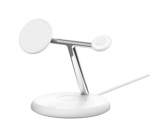 Зарядное устройство Belkin 3in1 Magnetic Adjustable Pad Qi2 15W White (WIZ023VFWH)