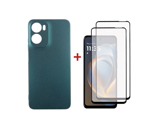 Чехол для мобильного телефона Dengos Motorola G05 Soft + glass 2pcs (Green) (DG-CTG2P-18)