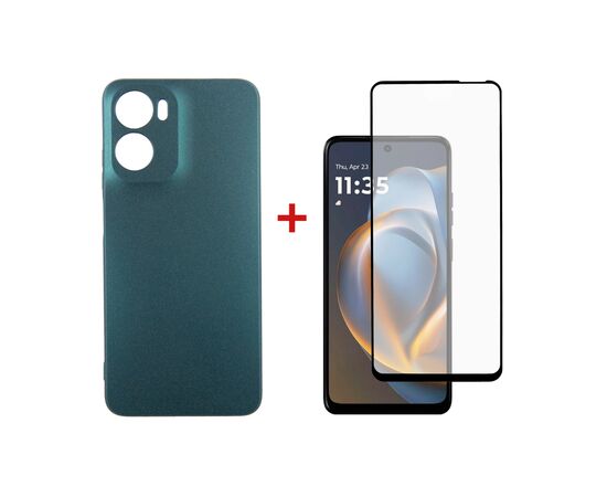 Чохол до мобільного телефона Dengos Motorola G05 Soft + glass (Green) (DG-KM-148)
