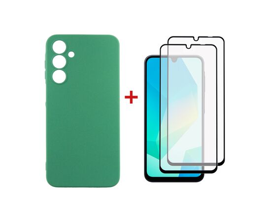 Чохол до мобільного телефона Dengos Samsung Galaxy A16 Soft + glass 2pcs (Mint) (DG-CTG2P-11)