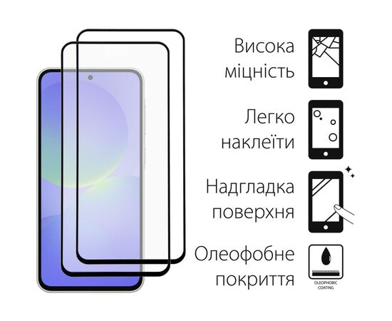 Чехол для мобильного телефона Dengos Samsung Galaxy A36 Matte + glass 2pcs (Black) (DG-CTG2P-15), изображение 3