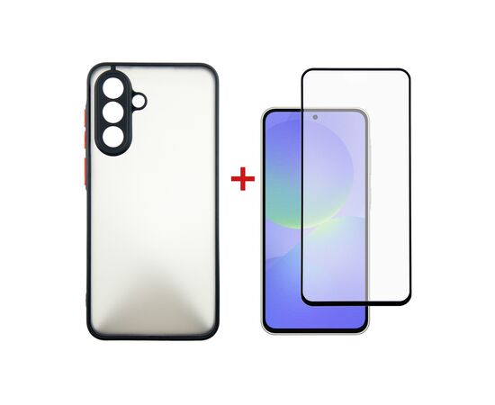 Чохол до мобільного телефона Dengos Samsung Galaxy A36 Matte + glass (Black) (DG-KM-145)