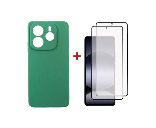 Чохол до мобільного телефона Dengos Xiaomi Redmi Note 14 5G Soft + glass 2pcs (Mint) (DG-CTG2P-14)