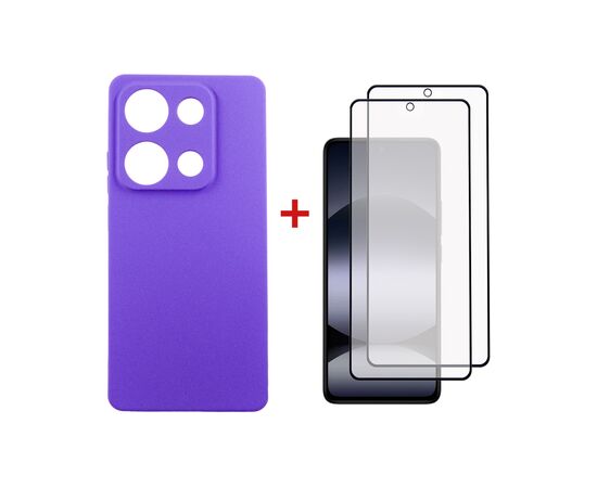Чохол до мобільного телефона Dengos Xiaomi Redmi Note 14S Carbon + glass 2pcs (Purple) (DG-CTG2P-16)