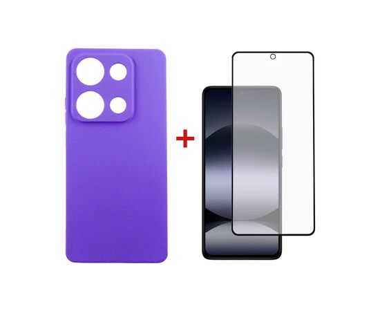 Чохол до мобільного телефона Dengos Xiaomi Redmi Note 14S Carbon + glass (Purple) (DG-KM-146)