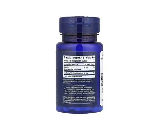 Витаминно-минеральный комплекс Life Extension L-эрготионеин и молодость, 5 мг, Essential Youth L-Ergothioneine, 30 вег (LEX-24313), изображение 2 Витаминно-минеральный комплекс Life Extension L-эрготионеин и молодость, 5 мг, Essential Youth L-Ergothioneine, 30 вег (LEX-24313), изображение 2