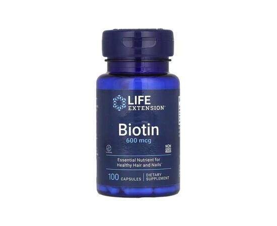 Витаминно-минеральный комплекс Life Extension Биотин, 600 мкг, Biotin, 100 капсул (LEX-10210)