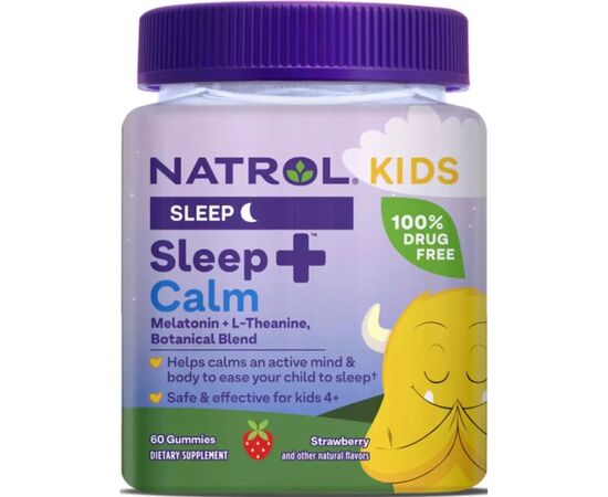 Витаминно-минеральный комплекс Natrol Здоровый сон ребенка, вкус клубники, Kids, Sleep + Calm, Ages 4 + Up, (NTL-07778)