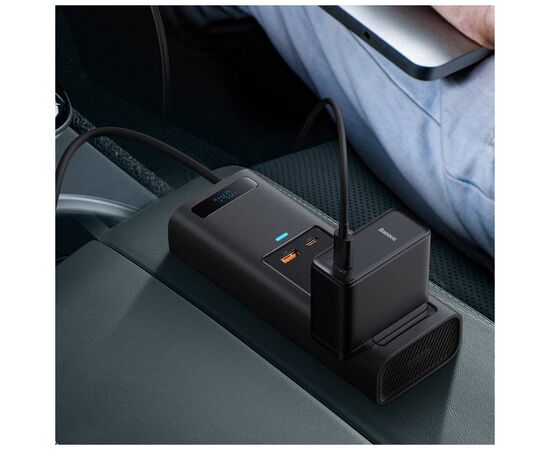 Автомобильный инвертор 12V/220V 150W In-car Inverter, USB, Type-C, 0.4m Baseus (CRNBQ-A01), изображение 10 Автомобильный инвертор 12V/220V 150W In-car Inverter, USB, Type-C, 0.4m Baseus (CRNBQ-A01), изображение 10