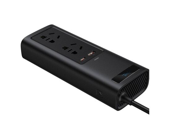 Автомобильный инвертор 12V/220V 150W In-car Inverter, USB, Type-C, 0.4m Baseus (CRNBQ-A01), изображение 3 Автомобильный инвертор 12V/220V 150W In-car Inverter, USB, Type-C, 0.4m Baseus (CRNBQ-A01), изображение 3