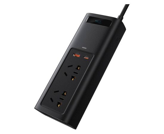 Автомобильный инвертор 12V/220V 150W In-car Inverter, USB, Type-C, 0.4m Baseus (CRNBQ-A01), изображение 4 Автомобильный инвертор 12V/220V 150W In-car Inverter, USB, Type-C, 0.4m Baseus (CRNBQ-A01), изображение 4