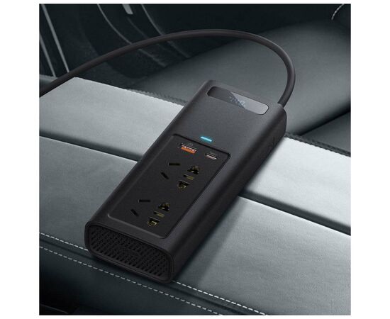 Автомобильный инвертор 12V/220V 150W In-car Inverter, USB, Type-C, 0.4m Baseus (CRNBQ-A01), изображение 9 Автомобильный инвертор 12V/220V 150W In-car Inverter, USB, Type-C, 0.4m Baseus (CRNBQ-A01), изображение 9