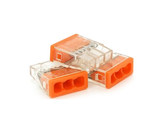 Соединитель кабеля 3-pin самозажимна аналог WAGO К773-203, 50штпак Voltronic (К773-203)