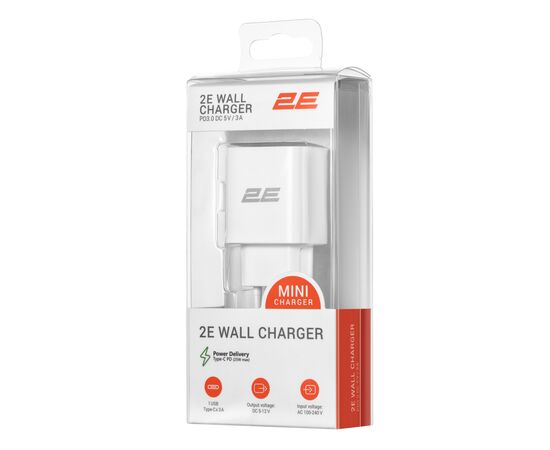 Зарядное устройство 2E 25W USB-C PD white (2E-WC1USBC25W-W), изображение 6 Зарядное устройство 2E 25W USB-C PD white (2E-WC1USBC25W-W), изображение 6