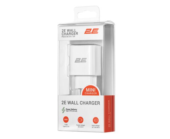 Зарядное устройство 2E 30W USB-C PD white (2E-WC1USBC30W-W), изображение 6 Зарядное устройство 2E 30W USB-C PD white (2E-WC1USBC30W-W), изображение 6
