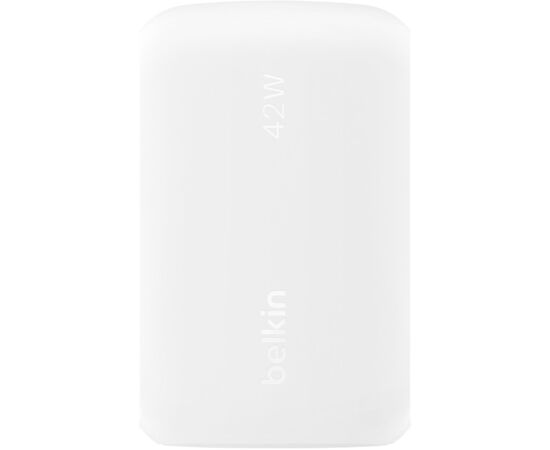 Зарядное устройство Belkin 42W USB-C PD PPS 30W USB-A 12W white (WCB009VFWH), изображение 5 Зарядное устройство Belkin 42W USB-C PD PPS 30W USB-A 12W white (WCB009VFWH), изображение 5