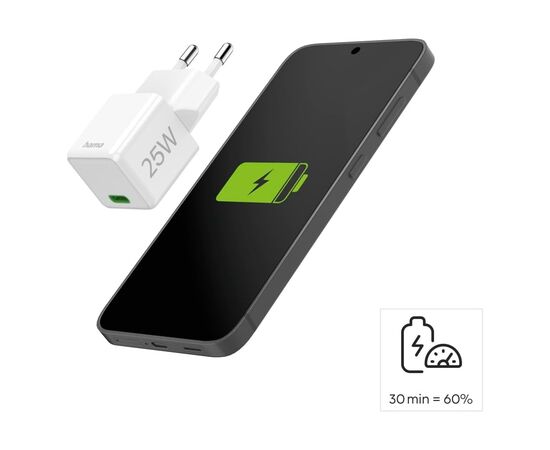 Зарядное устройство Hama 25W USB-С PD white (00201981), изображение 4 Зарядное устройство Hama 25W USB-С PD white (00201981), изображение 4
