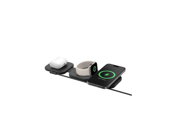 Зарядное устройство Belkin 3in1 Travel Pad Wireless Qi2 15W Black (WIZ024HQBK), изображение 3 Зарядное устройство Belkin 3in1 Travel Pad Wireless Qi2 15W Black (WIZ024HQBK), изображение 3