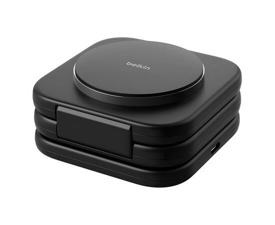 Зарядное устройство Belkin 3in1 Travel Pad Wireless Qi2 15W Black (WIZ024VFBK), изображение 5 Зарядное устройство Belkin 3in1 Travel Pad Wireless Qi2 15W Black (WIZ024VFBK), изображение 5