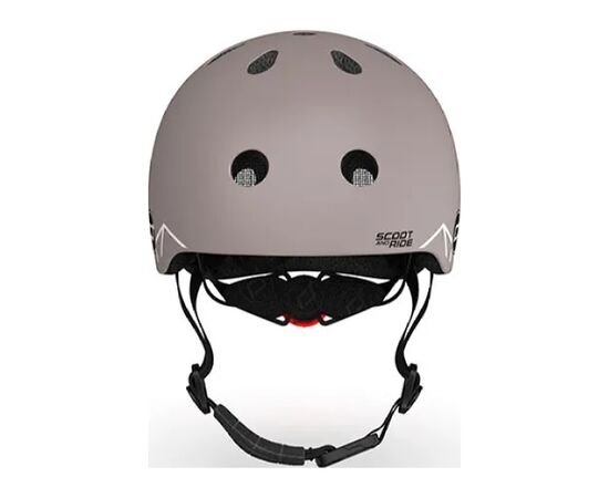 Шлем Scoot&Ride 45-51см, коричневый, с фонариком (SR-181206-BROWNLINES), изображение 3 Шлем Scoot&Ride 45-51см, коричневый, с фонариком (SR-181206-BROWNLINES), изображение 3