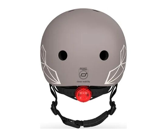 Шлем Scoot&Ride 45-51см, коричневый, с фонариком (SR-181206-BROWNLINES), изображение 4 Шлем Scoot&Ride 45-51см, коричневый, с фонариком (SR-181206-BROWNLINES), изображение 4