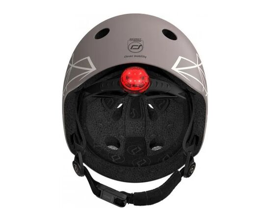 Шлем Scoot&Ride 45-51см, коричневый, с фонариком (SR-181206-BROWNLINES), изображение 5 Шлем Scoot&Ride 45-51см, коричневый, с фонариком (SR-181206-BROWNLINES), изображение 5