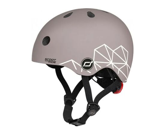 Шолом Scoot&Ride 45-51см , коричневий, з ліхтариком (SR-181206-BROWNLINES)