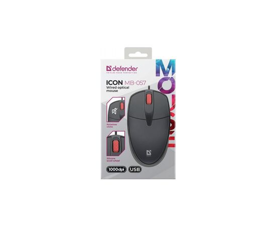 Мышка Defender Icon MB-057 USB Black (52057), изображение 4 Мышка Defender Icon MB-057 USB Black (52057), изображение 4