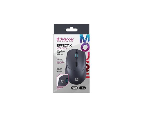 Мишка Defender Effect X MS-095 Wireless Black (52095), зображення 5 Мишка Defender Effect X MS-095 Wireless Black (52095), зображення 5