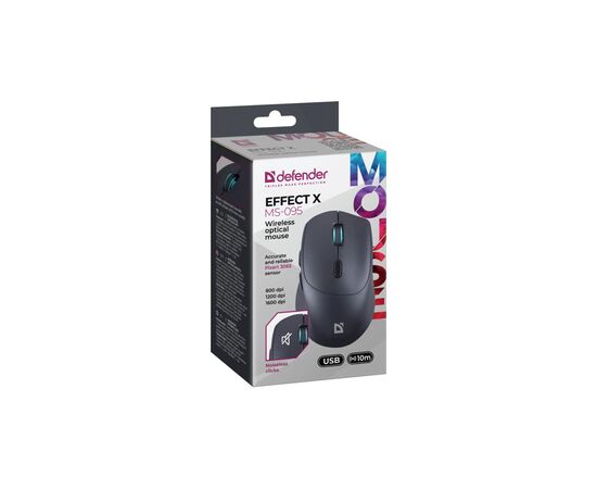 Мишка Defender Effect X MS-095 Wireless Black (52095), зображення 6 Мишка Defender Effect X MS-095 Wireless Black (52095), зображення 6
