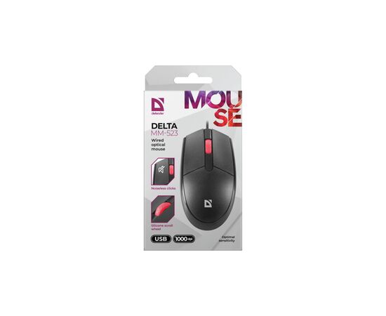 Мышка Defender Delta MM-523 USB Black (52523), изображение 4 Мышка Defender Delta MM-523 USB Black (52523), изображение 4