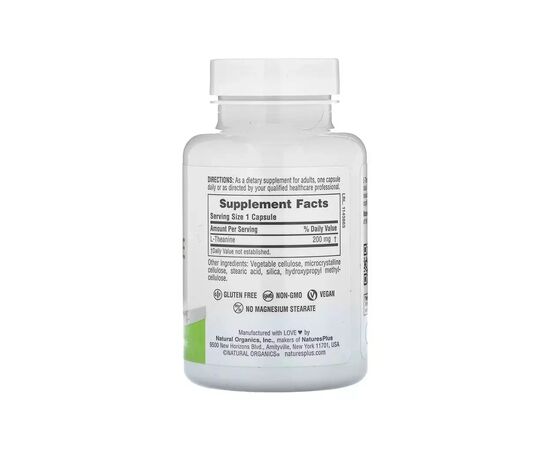 Вітамінно-мінеральний комплекс Natures Plus L-Теанін, 200 мг, Pro L-Theanine 200, 60 капсул (NAP-05166), зображення 2 Вітамінно-мінеральний комплекс Natures Plus L-Теанін, 200 мг, Pro L-Theanine 200, 60 капсул (NAP-05166), зображення 2