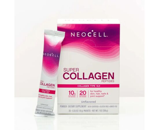 Витаминно-минеральный комплекс Neocell Пептиды Супер Коллагена, 10 гр, Super Collagen Peptides, NeoCell, 20 стик (M13287), изображение 2 Витаминно-минеральный комплекс Neocell Пептиды Супер Коллагена, 10 гр, Super Collagen Peptides, NeoCell, 20 стик (M13287), изображение 2