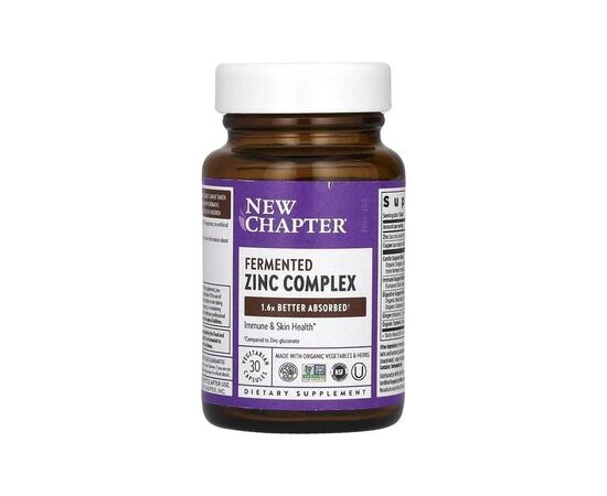 Минералы New Chapter Цинк, ферментированный комплекс, Fermented Zinc Complex, 30 табле (NC0348), изображение 3 Минералы New Chapter Цинк, ферментированный комплекс, Fermented Zinc Complex, 30 табле (NC0348), изображение 3