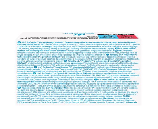 Тампоны o.b. ProComfort Mini 16 шт. (3574660192063/3574661329833), изображение 2 Тампоны o.b. ProComfort Mini 16 шт. (3574660192063/3574661329833), изображение 2