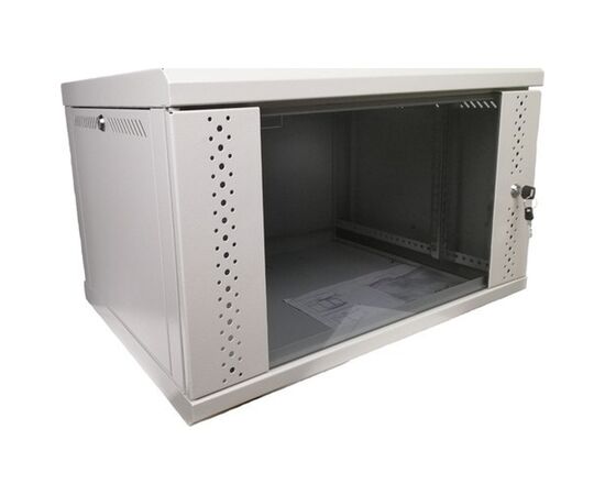 Шкаф настенный Eserver 6U, 600х500х370 (Ш*Г*В), стекло, серый (ES-Е650G), изображение 2 Шкаф настенный Eserver 6U, 600х500х370 (Ш*Г*В), стекло, серый (ES-Е650G), изображение 2