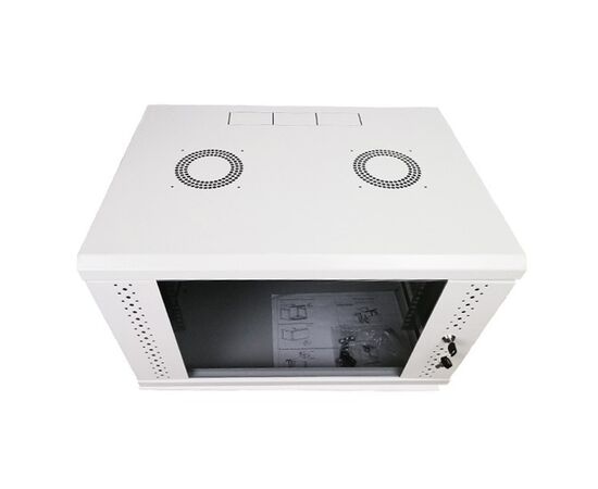 Шкаф настенный Eserver 6U, 600х500х370 (Ш*Г*В), стекло, серый (ES-Е650G), изображение 3 Шкаф настенный Eserver 6U, 600х500х370 (Ш*Г*В), стекло, серый (ES-Е650G), изображение 3