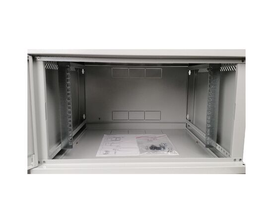 Шкаф настенный Eserver 6U, 600х500х370 (Ш*Г*В), стекло, серый (ES-Е650G), изображение 5 Шкаф настенный Eserver 6U, 600х500х370 (Ш*Г*В), стекло, серый (ES-Е650G), изображение 5