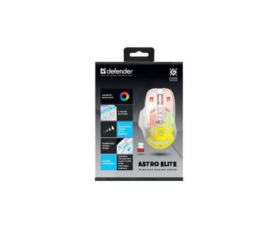 Мишка Defender Astro Elite GM-056 LED Wireless White (52056), зображення 5 Мишка Defender Astro Elite GM-056 LED Wireless White (52056), зображення 5