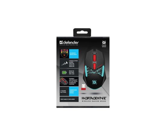 Мышка Defender Horrodine GM-237 LED Wireless Black (52237), изображение 5 Мышка Defender Horrodine GM-237 LED Wireless Black (52237), изображение 5