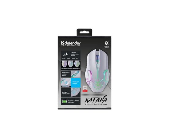Мышка Defender Katana GM-511 LED Wireless Black (52511), изображение 5 Мышка Defender Katana GM-511 LED Wireless Black (52511), изображение 5