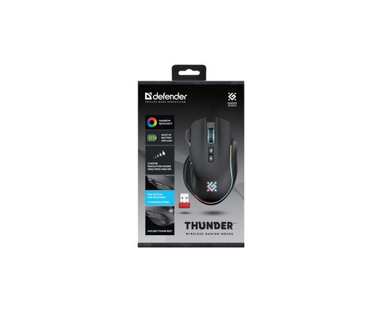 Мишка Defender Thunder GM-213 LED Wireless Black (52213), зображення 5 Мишка Defender Thunder GM-213 LED Wireless Black (52213), зображення 5