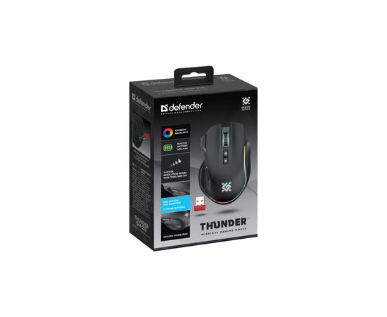 Мишка Defender Thunder GM-213 LED Wireless Black (52213), зображення 6 Мишка Defender Thunder GM-213 LED Wireless Black (52213), зображення 6