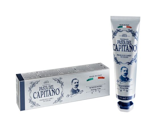Зубная паста Pasta del Capitano Отбеливающая с содой 75 мл (8002140037900), изображение 2 Зубная паста Pasta del Capitano Отбеливающая с содой 75 мл (8002140037900), изображение 2
