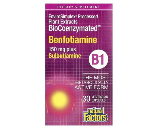 Витаминно-минеральный комплекс Natural Factors Бенфотиамин и сульбутиамин, BioCoenzymated, Benfotiamine plus Sulbutiamine, (NFS-01248), изображение 2 Витаминно-минеральный комплекс Natural Factors Бенфотиамин и сульбутиамин, BioCoenzymated, Benfotiamine plus Sulbutiamine, (NFS-01248), изображение 2