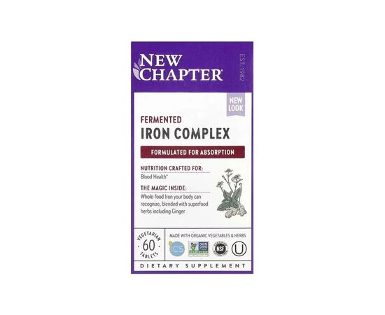 Мінерали New Chapter Залізо ферментований комплекс, Fermented Iron Complex, 60 таб (NCR-00636)
