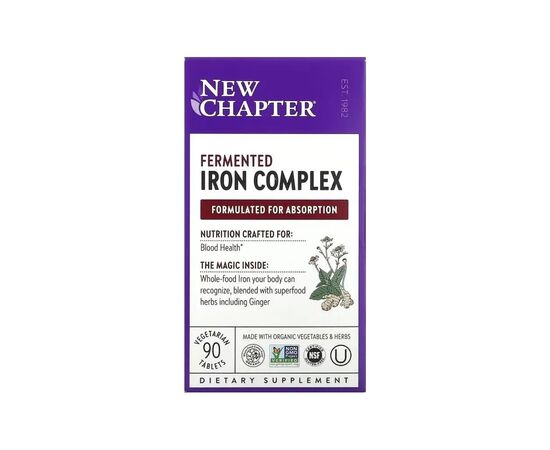 Мінерали New Chapter Залізо ферментований комплекс, Fermented Iron Complex, 90 таб (NCR-90357)